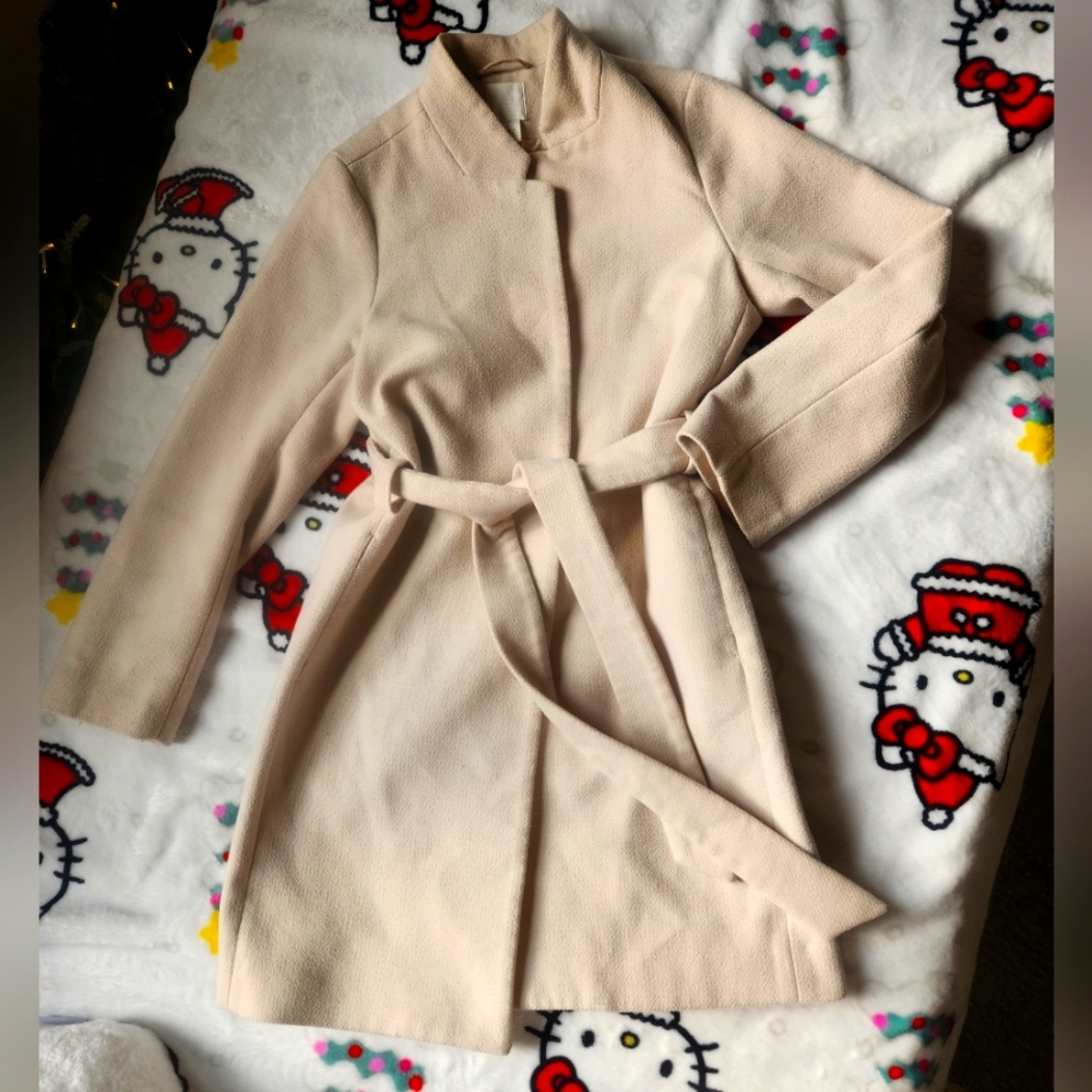 H&M Ivory Wool Coat